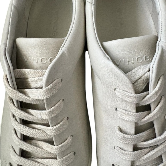 Vince Benfield Leather Platform Sneakers Off White Size 10